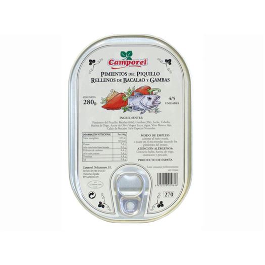 Pimiento Rellleno de Bacalao y Gambas 270g CAMPOREL - P0020 Pimiento Rellleno de Bacalao y Gambas 270g CAMPOREL - P0020