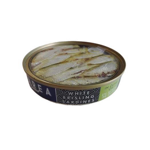 White Brisling Sardinas Sprats en Aceite de Oliva 120g MAREA Gourmet - RI004 White Brisling Sardinas Sprats en Aceite de Oliva 120g MAREA Gourmet - RI004