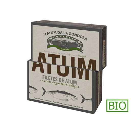 Filetes de Atún en Aceite de Oliva Ecológico 120g LA GONDOLA - PP400 Filetes de Atún en Aceite de Oliva Ecológico 120g LA GONDOLA - PP400