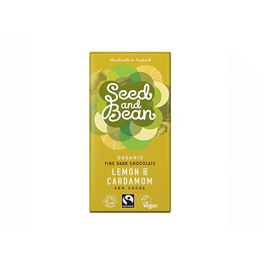 Chocolate Negro 58% con Limón & Cardamomo, Orgánico 85g SEED & BEAN - SE50414 Chocolate Negro 58% con Limón & Cardamomo, Orgánico 85g SEED & BEAN - SE50414
