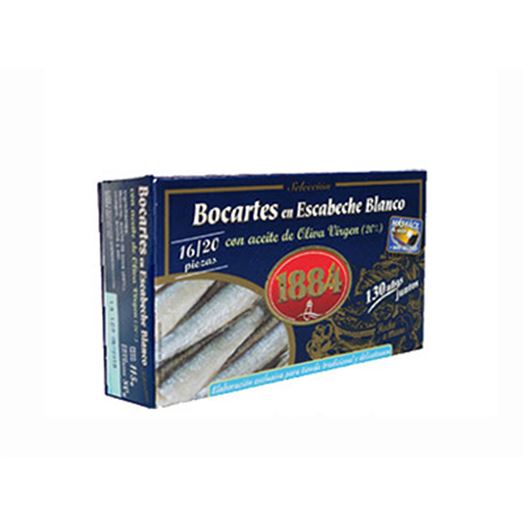 Bocarte en Escabeche Blanco con aceite de Oliva Virgen 16/20 115g 1884 - PT0954 Bocarte en Escabeche Blanco con aceite de Oliva Virgen 16/20 115g 1884 - PT0954