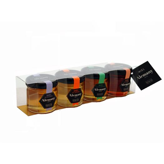 Pack de 4 Mieles: Romero, Naranjo, Eucalipto y Bosque 4x40g ALEMANY - M5015 Pack de 4 Mieles: Romero, Naranjo, Eucalipto y Bosque 4x40g ALEMANY - M5015